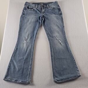 Silver Jeans Co. Eden Mid Rise Bootcut Jeans Distressed Size 29x31